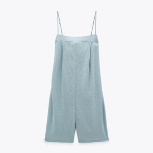 ZARA LIGHT BLUE-GREEN STRAPPY JUMPSUIT